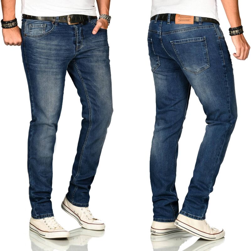 Alessandro Salvarini Herren Jeans Blau Regular Slim O-173 W32 L36