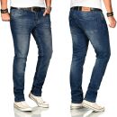 Alessandro Salvarini Herren Jeans Blau Regular Slim O-173 W32 L36