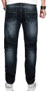 Alessandro Salvarini Herren Jeans Dunkelblau gerades Bein O-210 W42 L34
