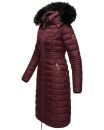 Navahoo Damen Winterjacke Steppjacke Winter Jacke lang Stepp warm Teddyfell B670 Weinrot Größe M - Gr. 38