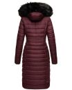 Navahoo Damen Winterjacke Steppjacke Winter Jacke lang Stepp warm Teddyfell B670 Weinrot Größe M - Gr. 38