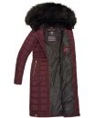 Navahoo Damen Winterjacke Steppjacke Winter Jacke lang Stepp warm Teddyfell B670 Weinrot Größe M - Gr. 38