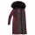 Navahoo Damen Winterjacke Steppjacke Winter Jacke lang Stepp warm Teddyfell B670 Weinrot Größe M - Gr. 38