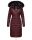 Navahoo Damen Winterjacke Steppjacke Winter Jacke lang Stepp warm Teddyfell B670 Weinrot Größe L - Gr. 40