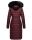 Navahoo Damen Winterjacke Steppjacke Winter Jacke lang Stepp warm Teddyfell B670 Weinrot Größe L - Gr. 40