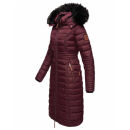 Navahoo Damen Winterjacke Steppjacke Winter Jacke lang Stepp warm Teddyfell B670 Weinrot Größe XL - Gr. 42