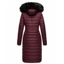 Navahoo Damen Winterjacke Steppjacke Winter Jacke lang Stepp warm Teddyfell B670 Weinrot Größe XL - Gr. 42