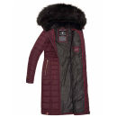 Navahoo Damen Winterjacke Steppjacke Winter Jacke lang Stepp warm Teddyfell B670 Weinrot Größe XL - Gr. 42