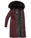Navahoo Damen Winterjacke Steppjacke Winter Jacke lang Stepp warm Teddyfell B670 Weinrot Größe S - Gr. 36