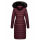 Navahoo Damen Winterjacke Steppjacke Winter Jacke lang Stepp warm Teddyfell B670 Weinrot Größe S - Gr. 36