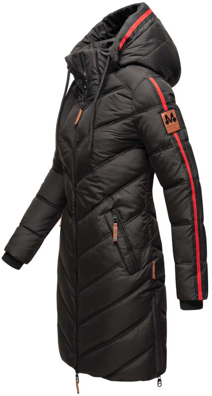 MARIKOO Damen Winterjacke Parka Stepp Mantel Kunstfell Gefüttert Kapuze Reliziaa Camel 34 - XS
