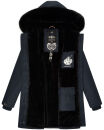 Marikoo Karambaa Damen Winterjacke gefüttert mit Kapuze B843 Navy-Gr.S