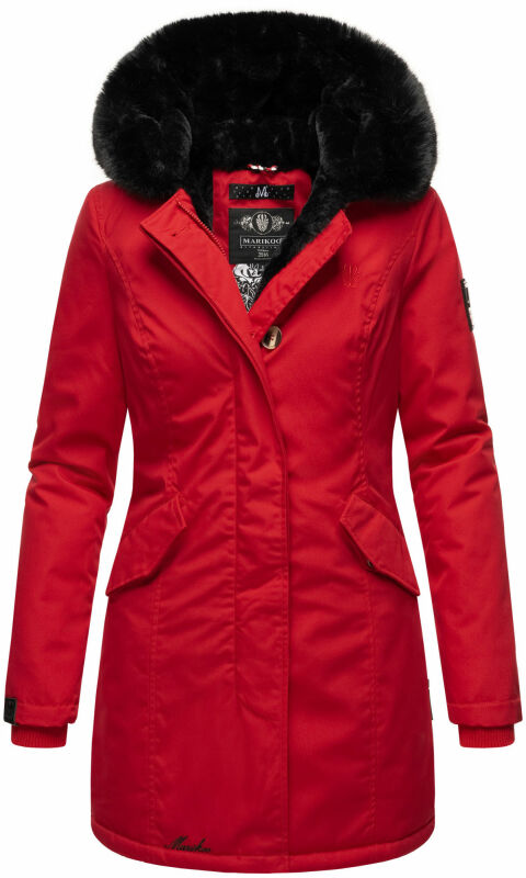 Marikoo Karambaa Damen Winterjacke gefüttert mit Kapuze B843 Rot-Gr.XS