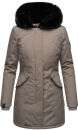 Marikoo Karambaa Damen Winterjacke gefüttert mit Kapuze B843 Grau-Gr.M