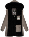 Marikoo Karambaa Damen Winterjacke gefüttert mit Kapuze B843 Grau-Gr.M