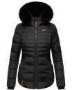 Navahoo Melikaa Damen Winterjacke gefüttert Steppjacke mit Kapuze B844 Schwarz-Gr.XS