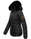 Navahoo Melikaa Damen Winterjacke gefüttert Steppjacke mit Kapuze B844 Schwarz-Gr.XS