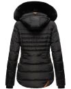 Navahoo Melikaa Damen Winterjacke gefüttert Steppjacke mit Kapuze B844 Schwarz-Gr.XS