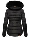 Navahoo Melikaa Damen Winterjacke gefüttert Steppjacke mit Kapuze B844 Schwarz-Gr.XS