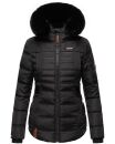 Navahoo Melikaa Damen Winterjacke gefüttert Steppjacke mit Kapuze B844 Schwarz-Gr.L