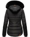 Navahoo Melikaa Damen Winterjacke gefüttert Steppjacke mit Kapuze B844 Schwarz-Gr.L