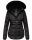Navahoo Melikaa Damen Winterjacke gefüttert Steppjacke mit Kapuze B844 Schwarz-Gr.L