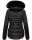 Navahoo Melikaa Damen Winterjacke gefüttert Steppjacke mit Kapuze B844 Schwarz-Gr.L