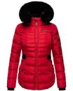 Navahoo Melikaa Damen Winterjacke gefüttert Steppjacke mit Kapuze B844 Rot-Gr.XS