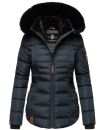 Navahoo Melikaa Damen Winterjacke gefüttert Steppjacke mit Kapuze B844 Navy-Gr.S