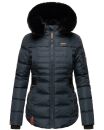 Navahoo Melikaa Damen Winterjacke gefüttert Steppjacke mit Kapuze B844 Navy-Gr.S