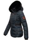 Navahoo Melikaa Damen Winterjacke gefüttert Steppjacke mit Kapuze B844 Navy-Gr.S