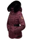 Navahoo Melikaa Damen Winterjacke gefüttert Steppjacke mit Kapuze B844 Weinrot-Gr.XS