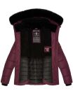 Navahoo Melikaa Damen Winterjacke gefüttert Steppjacke mit Kapuze B844 Weinrot-Gr.XS