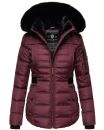 Navahoo Melikaa Damen Winterjacke gefüttert Steppjacke mit Kapuze B844 Weinrot-Gr.S
