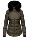 Navahoo Melikaa Damen Winterjacke gefüttert Steppjacke mit Kapuze B844 Anthrazit-Gr.S