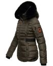Navahoo Melikaa Damen Winterjacke gefüttert Steppjacke mit Kapuze B844 Anthrazit-Gr.S