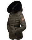 Navahoo Melikaa Damen Winterjacke gefüttert Steppjacke mit Kapuze B844 Anthrazit-Gr.S