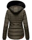 Navahoo Melikaa Damen Winterjacke gefüttert Steppjacke mit Kapuze B844 Anthrazit-Gr.S