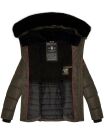 Navahoo Melikaa Damen Winterjacke gefüttert Steppjacke mit Kapuze B844 Anthrazit-Gr.S