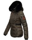 Navahoo Melikaa Damen Winterjacke gefüttert Steppjacke mit Kapuze B844 Anthrazit-Gr.L