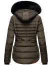 Navahoo Melikaa Damen Winterjacke gefüttert Steppjacke mit Kapuze B844 Anthrazit-Gr.L