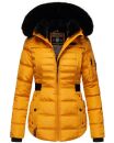 Navahoo Melikaa Damen Winterjacke gefüttert Steppjacke mit Kapuze B844 Gelb-Gr.S
