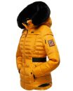 Navahoo Melikaa Damen Winterjacke gefüttert Steppjacke mit Kapuze B844 Gelb-Gr.M
