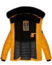 Navahoo Melikaa Damen Winterjacke gefüttert Steppjacke mit Kapuze B844 Gelb-Gr.M