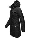 Navahoo Tiniis Damen Winterjacke mit Brusttaschen Kapuze Kunstfell B845 Schwarz-Gr.XS