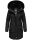 Navahoo Tiniis Damen Winterjacke mit Brusttaschen Kapuze Kunstfell B845 Schwarz-Gr.XS