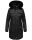 Navahoo Tiniis Damen Winterjacke mit Brusttaschen Kapuze Kunstfell B845 Schwarz-Gr.XS