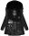 Navahoo Tiniis Damen Winterjacke mit Brusttaschen Kapuze Kunstfell B845 Schwarz-Gr.XS