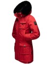 Navahoo Tiniis Damen Winterjacke mit Brusttaschen Kapuze Kunstfell B845 Rot-Gr.XS