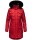 Navahoo Tiniis Damen Winterjacke mit Brusttaschen Kapuze Kunstfell B845 Rot-Gr.XS
